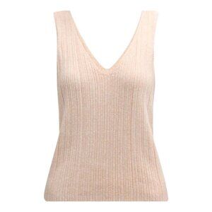 Eberjey Infinite V-Neck Ribbed Sweater Tank Peach Parfait Large Loungewear
